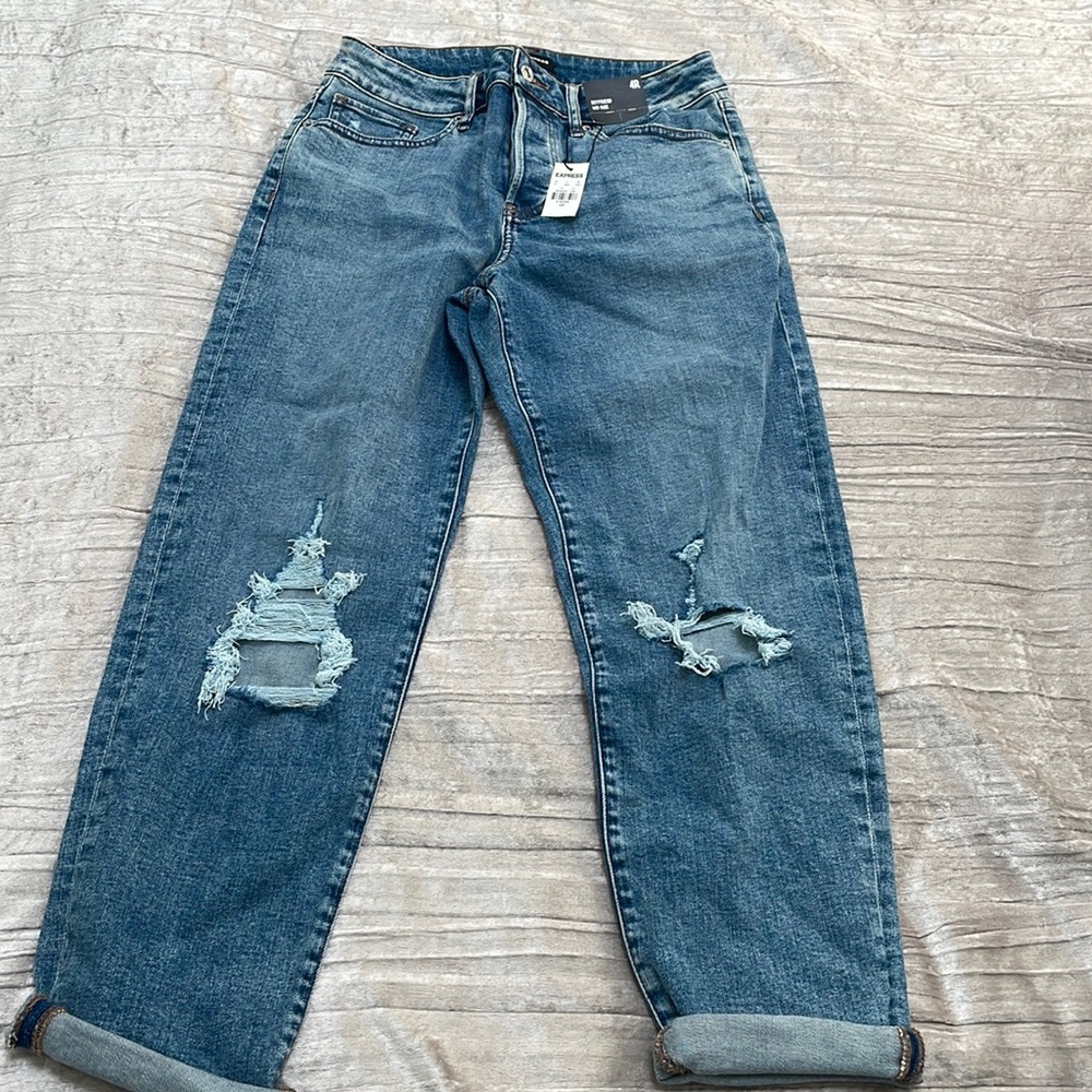 Express Boyfriend Mid Rise Jeans